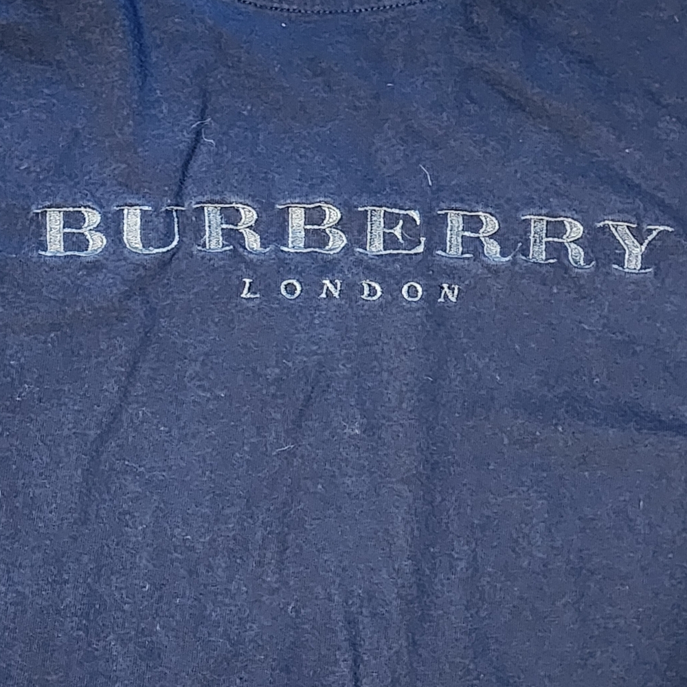 Burberry Boys Dark Blue Long Sleeve Tee - Picture 2 of 4